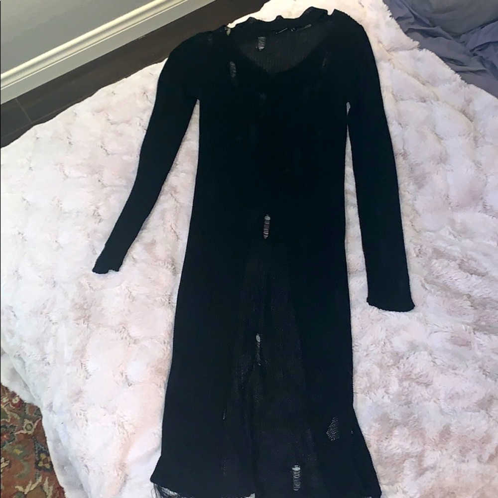 Black choker sweater